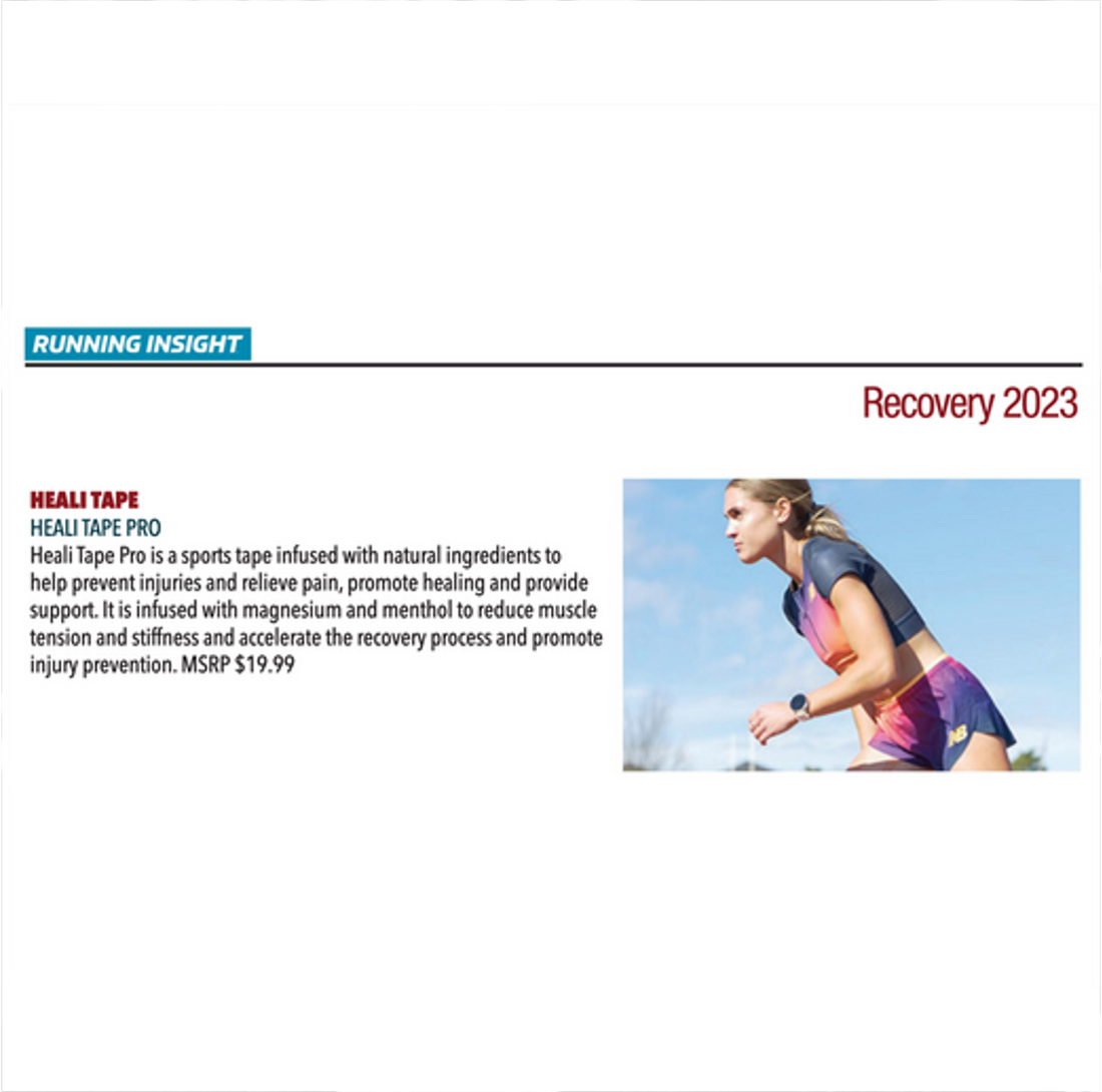 Heali tape feature in Running Insight Magazine
