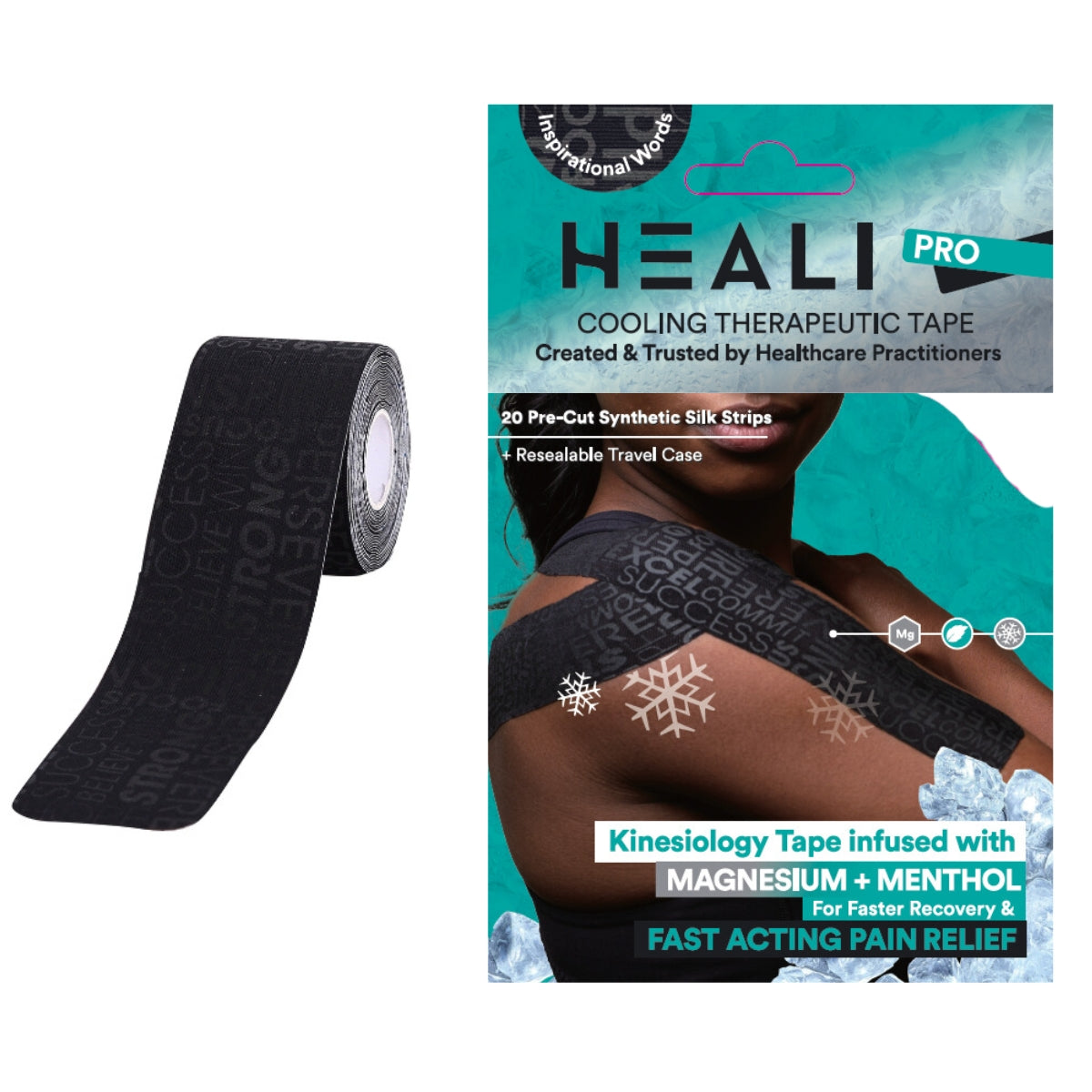 Two rolls for the price of one Heali Kinesiology Tape Black Inspirati